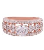 Rose Gold Plated Cubic Zirconia Ring for Women