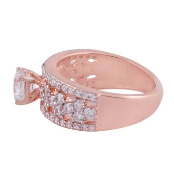 Rose Gold Plated Cubic Zirconia Ring for Women 2