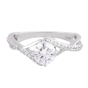 Cubic Zirconia Rhodium Plated Women Cocktail Ring 1