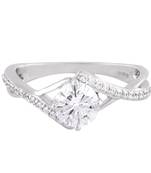 Cubic Zirconia Rhodium Plated Women Cocktail Ring