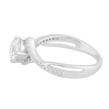 Cubic Zirconia Rhodium Plated Women Cocktail Ring 2