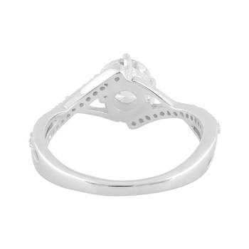 Cubic Zirconia Rhodium Plated Women Cocktail Ring 3