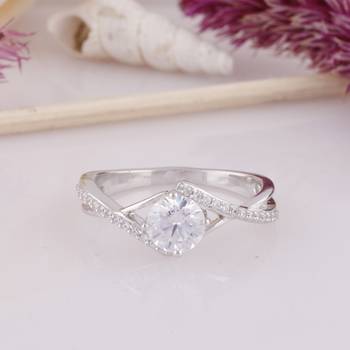 Cubic Zirconia Rhodium Plated Women Cocktail Ring 4
