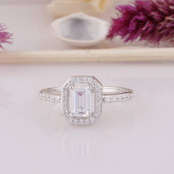 Cubic Zirconia Rhodium Plated Anniversary Ring for Women 3