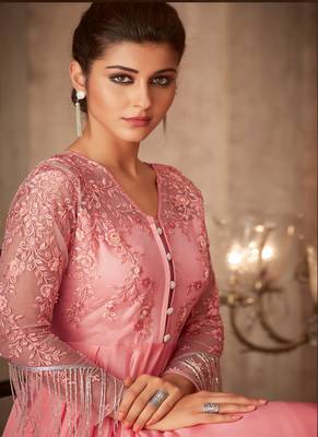 Light-pink embroidered silk salwar 3