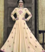 cream embroidered rayon readymade suits
