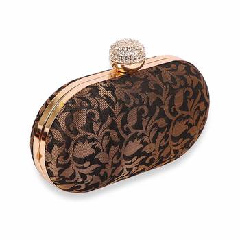 brown Clutch Purse For Women Party Wear (Oval) 3