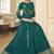 Green Embroidered Silk Blend Readymade Suits