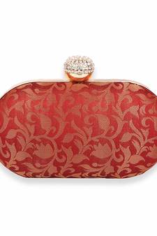 Red Clutch Purse For Women Party Wear (Oval)