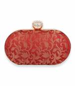 Red Clutch Purse For Women Party Wear (Oval)