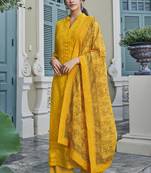 Yellow Embroidered Georgette Readymade Suits