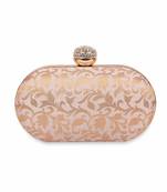 Beige Clutch Purse For Women Party Wear (Oval)