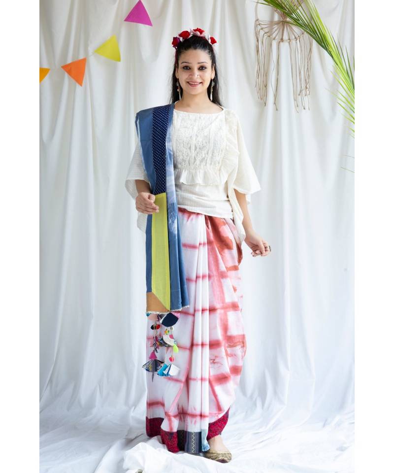 Gulrez printed Cotton Sari