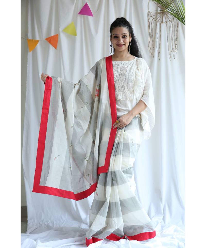 Hoorain printed Cotton Sari