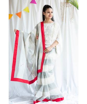 Hoorain printed Cotton Sari 3