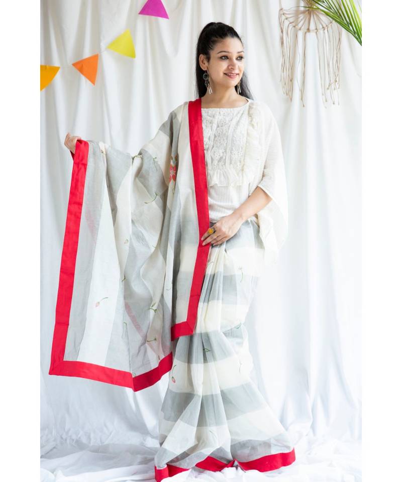 Hoorain printed Cotton Sari