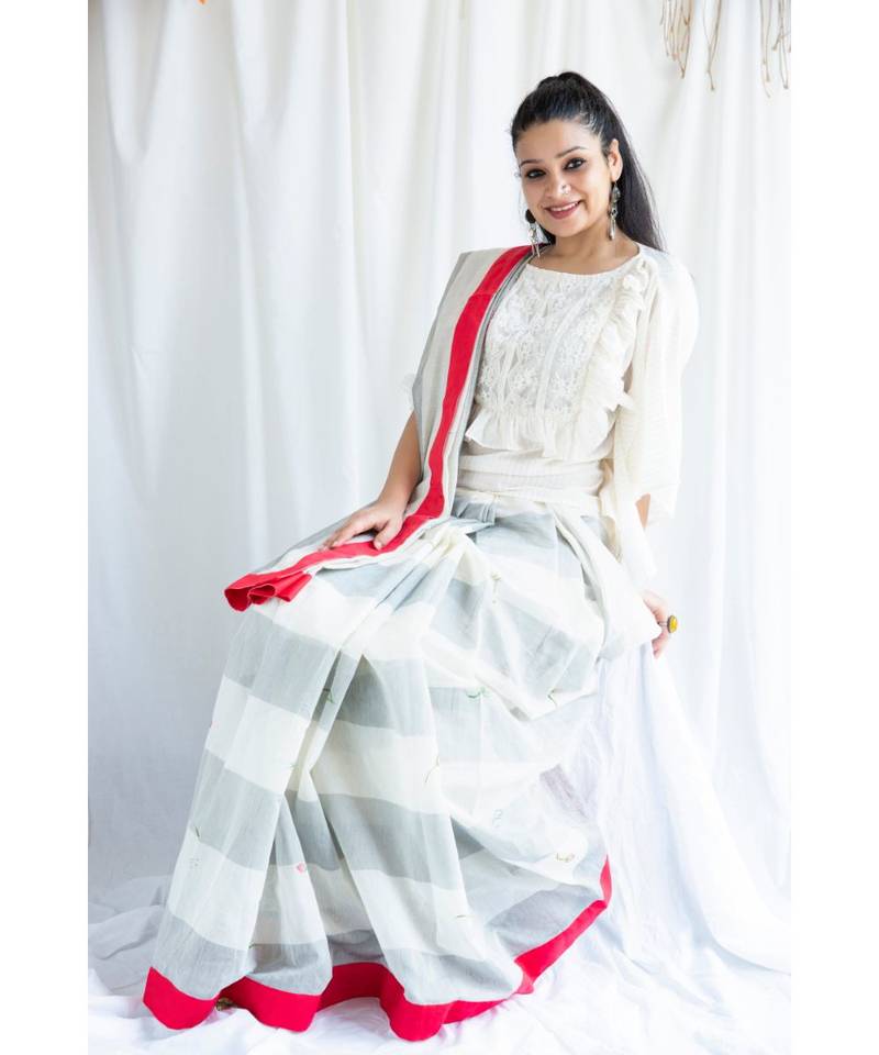 Hoorain printed Cotton Sari