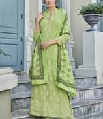 Lime Embroidered Georgette Readymade Suits
