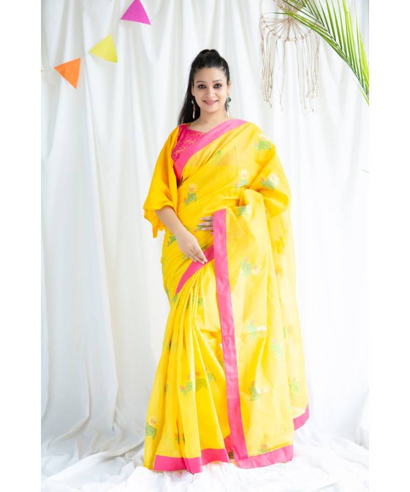 Hamza printed Cotton Sari