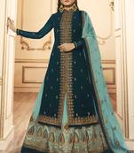 Green Embroidered Georgette Pakistani Salwar Kameez