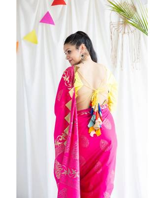 Tazmin printed Cotton Sari 4