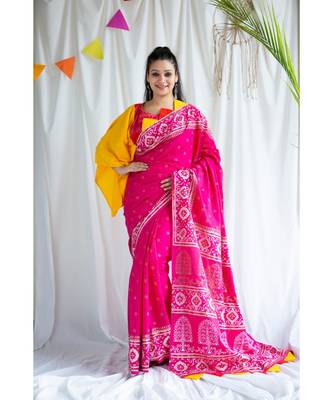 Tazmin printed Cotton Sari 5