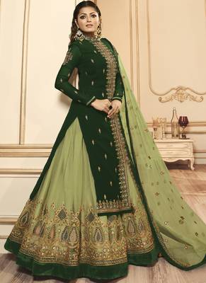 Green Embroidered Georgette Pakistani Salwar Kameez 2
