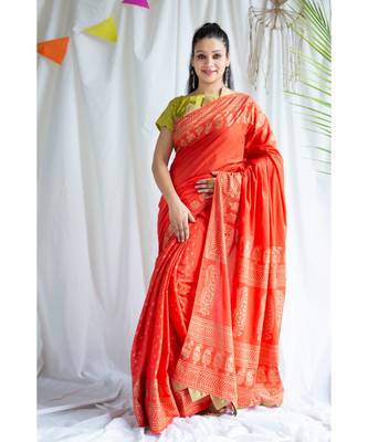Hasina printed Cotton Sari 1