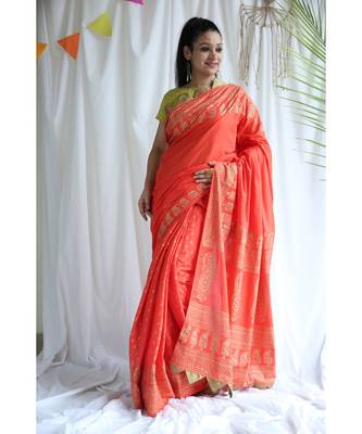 Hasina printed Cotton Sari 2