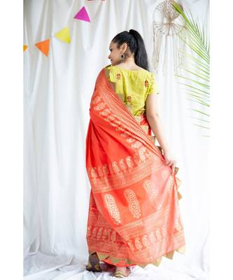 Hasina printed Cotton Sari 4