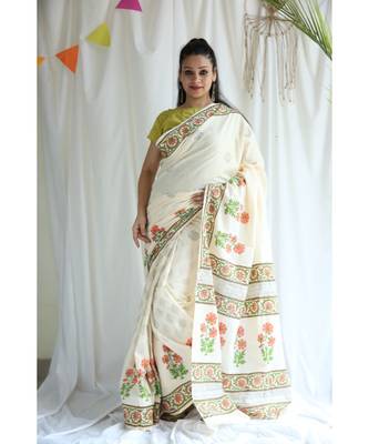 Noor printed Cotton Sari 1