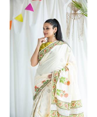 Noor printed Cotton Sari 3