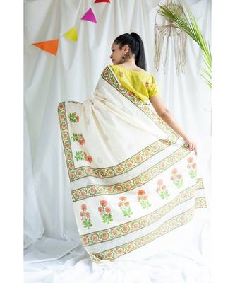 Noor printed Cotton Sari 5