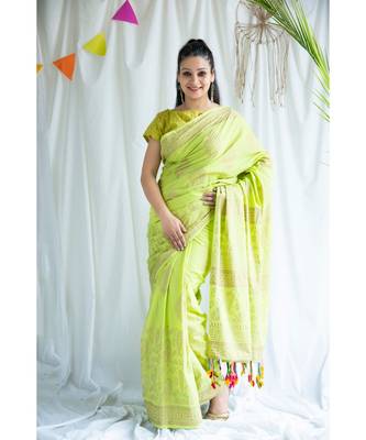 Gulzaar printed Cotton Sari 1