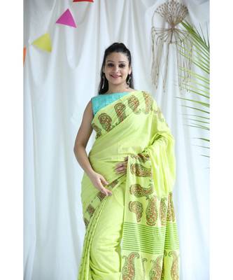 Anguri printed Cotton Sari 3