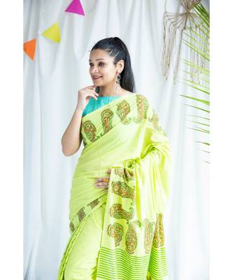 Anguri printed Cotton Sari 4