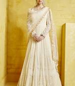 White Embroidered Georgette Readymade Suits