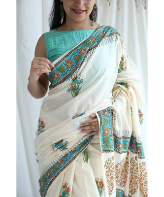 Farozen printed Cotton Sari 4