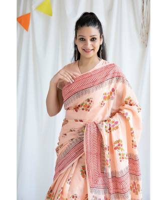 Javeda printed Cotton Sari 5