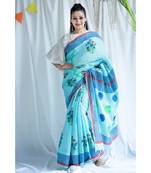 Umber printed Cotton Sari