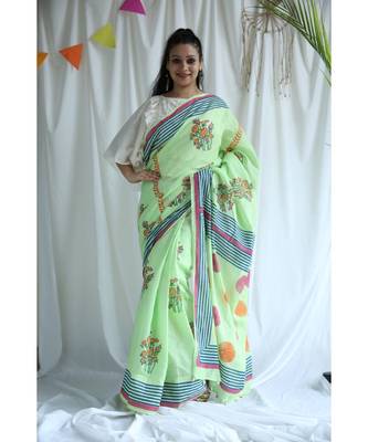 Rubee printed Cotton Sari 1