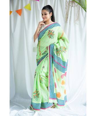 Rubee printed Cotton Sari 2
