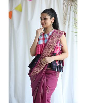 Rukmani printed Cotton Sari 4