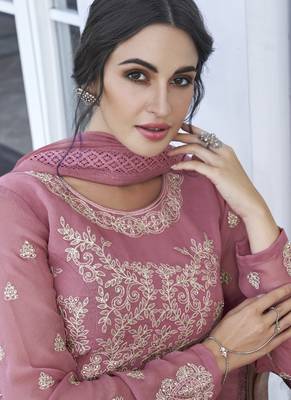 Pink Embroidered Georgette Anarkali Salwar Kameez 4