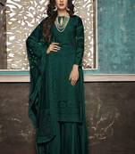Green Embroidered Georgette Party Wear Salwar Kameez