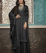 Black Embroidered Georgette Party Wear Salwar Kameez