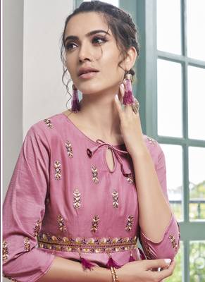 Pink Embroidered Silk Blend Party Wear Salwar Kameez 3