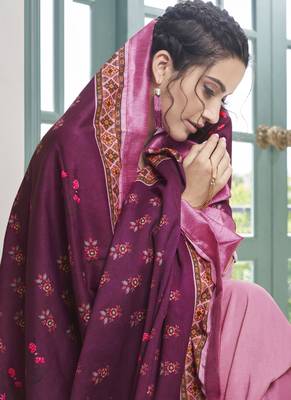 Pink Embroidered Silk Blend Party Wear Salwar Kameez 4