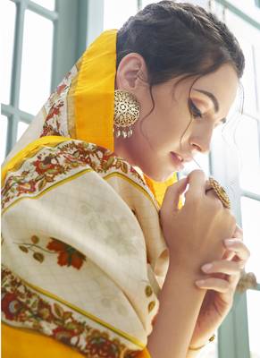 Yellow Embroidered Silk Blend Party Wear Salwar Kameez 4
