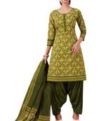 Green Printed Cotton Salwar